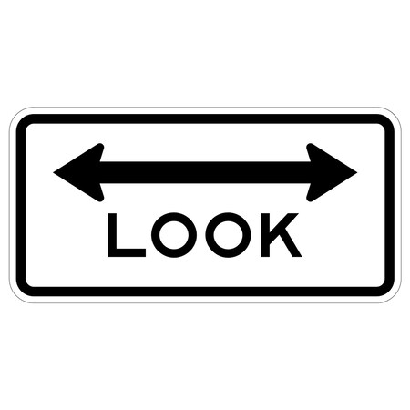 Sign Solutions Usa 24 in Height, 48 in Width, Aluminum, Horizontal Rectangle DUS08HWT4824R15-8